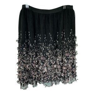 A New Day Black Micro Pleat 3D Fairy Whimsigoth‎ Skirt, Small